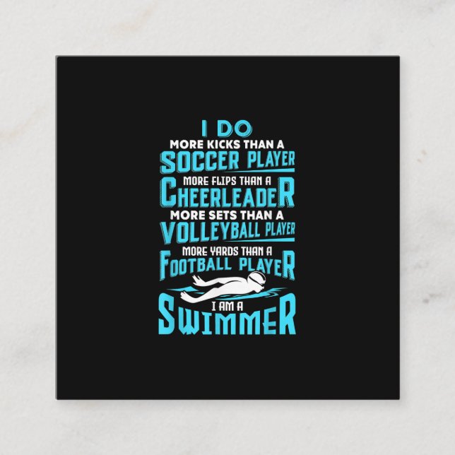 Tarjeta De Visita Cuadrada Soy Una Piscina Divertida Para Nadar Un Regalo De  (Anverso)