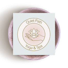 Tarjeta De Visita Cuadrada Spa de belleza con flores de Lotus