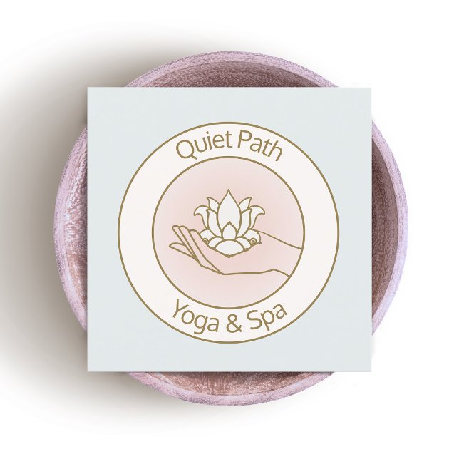 Tarjeta De Visita Cuadrada Spa de belleza con flores de Lotus (Subido por el creador)