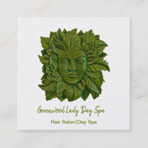 Tarjeta De Visita Cuadrada Spa Green Woman Day