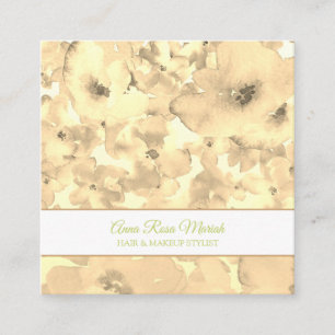 Tarjeta De Visita Cuadrada *~* Spa Moda Popular Patrón floral Belleza Girator