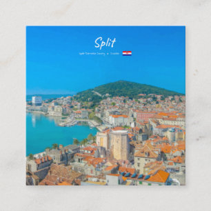 Tarjeta De Visita Cuadrada Split, Croacia - Ciudad Costera