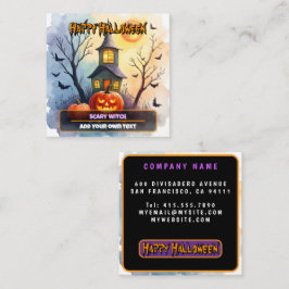 Tarjeta De Visita Cuadrada Spooky Cute Modern Halloween Collection
