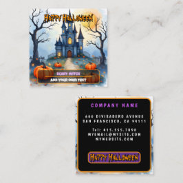 Tarjeta De Visita Cuadrada Spooky Cute Trendy Halloween Collection