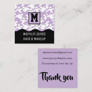 TARJETA DE VISITA CUADRADA SPOOKY GHOST HALLOWEEN