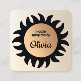Tarjeta De Visita Cuadrada Spray Tan Copper Sun Rays Business Square B