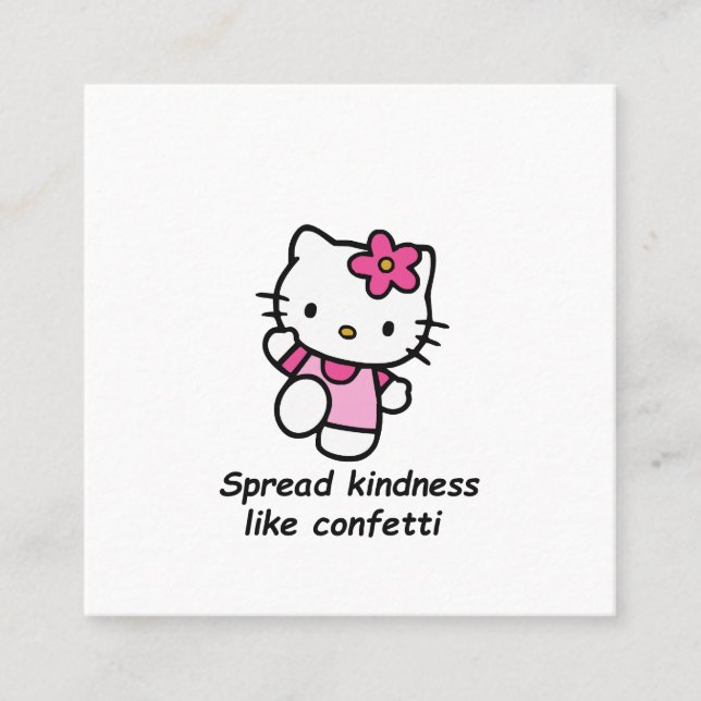 Tarjeta De Visita Cuadrada Spread Kindness Like Confetti (Anverso)