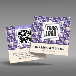 Tarjeta De Visita Cuadrada Square Retro Lavender Geometric Business Card