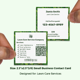 Tarjeta De Visita Cuadrada Statement Garden Maintenance Logo QR Code CTA