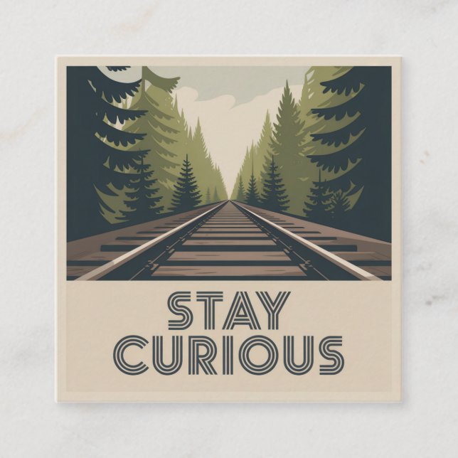 Tarjeta De Visita Cuadrada Stay Curious (Anverso)