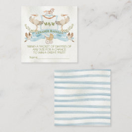 Tarjeta De Visita Cuadrada Stork Escudo Diaper Raffle
