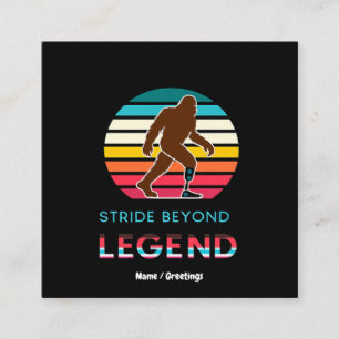Tarjeta De Visita Cuadrada Stride Beyond Legend Sasquatch Amputado Vintage