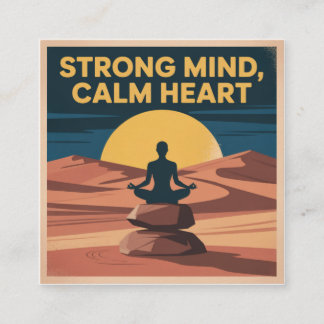 Tarjeta De Visita Cuadrada Strong Mind, Calm Heart