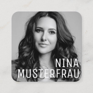 Tarjeta De Visita Cuadrada Stylische Foto Visitenkarten Vorlage - 