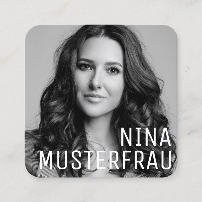 Tarjeta De Visita Cuadrada Stylische Foto Visitenkarten Vorlage -  (Anverso)