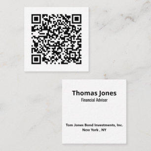 Tarjeta De Visita Cuadrada Su código QR personal vinculado a su URL