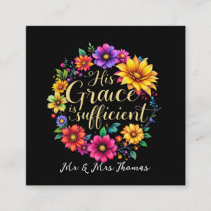 Tarjeta De Visita Cuadrada Su Gracia Es Suficiente Inspiradora Verse De La Bi