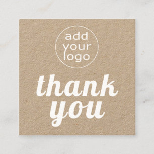 Tarjeta De Visita Cuadrada Su logo gracias por su negocio Insert