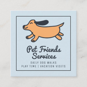 Tarjeta De Visita Cuadrada Su negocio   Servicios de Mascota
