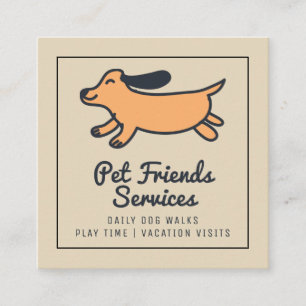 Tarjeta De Visita Cuadrada Su negocio Servicios de Mascota