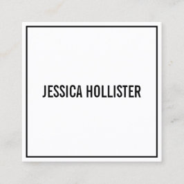 Tarjeta De Visita Cuadrada Su nombre o nombre comercial | Borde negro moderno