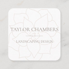 Tarjeta De Visita Cuadrada Suculento simple moderno