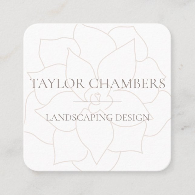 Tarjeta De Visita Cuadrada Suculento simple moderno (Anverso)