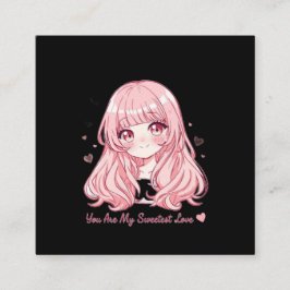 Tarjeta De Visita Cuadrada Sudadera Anime Valentín Lindo
