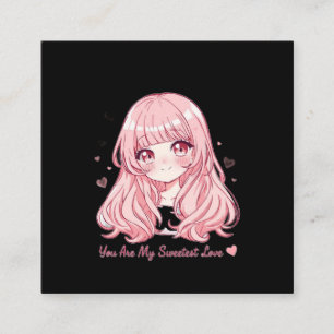 Tarjeta De Visita Cuadrada Sudadera Anime Valentín Lindo