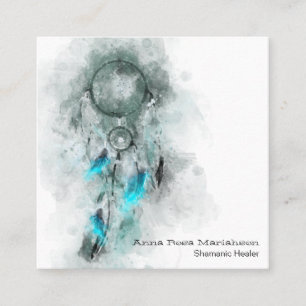 Tarjeta De Visita Cuadrada *~* Sueña con tribal Sagrado Shamen Shamanic