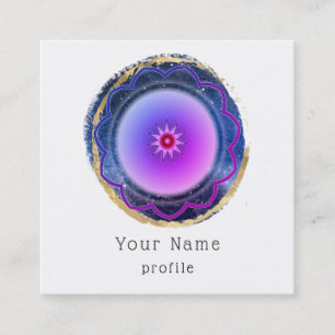 Tarjeta De Visita Cuadrada Sueño Zen - mandala pintado