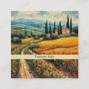 Tarjeta De Visita Cuadrada Sueños de la Toscana Dorada
