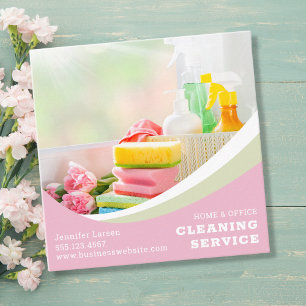Tarjeta De Visita Cuadrada Suministros de servicio de limpieza profesional