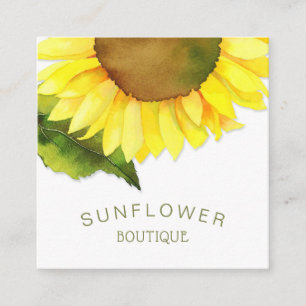 Tarjeta De Visita Cuadrada Sunflower Cute