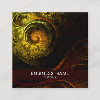 Tarjeta De Visita Cuadrada Sunrise Floral Red Abstract Art Professional