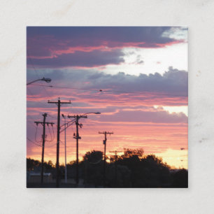 Tarjeta De Visita Cuadrada Sunset de la pequeña ciudad