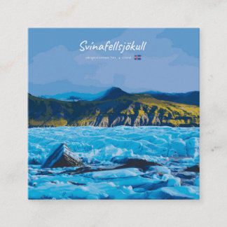 Tarjeta De Visita Cuadrada Svínafellsjökull, Iceland -  Glacier View
