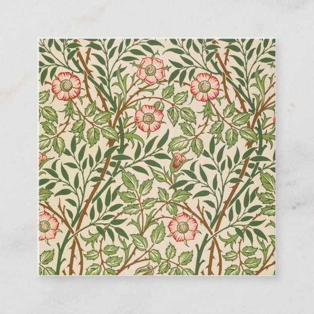 Tarjeta De Visita Cuadrada Sweet Briar William Morris (Anverso)
