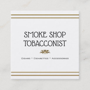 Tarjeta De Visita Cuadrada Tabaco blanco del minimilist del escudo del águil