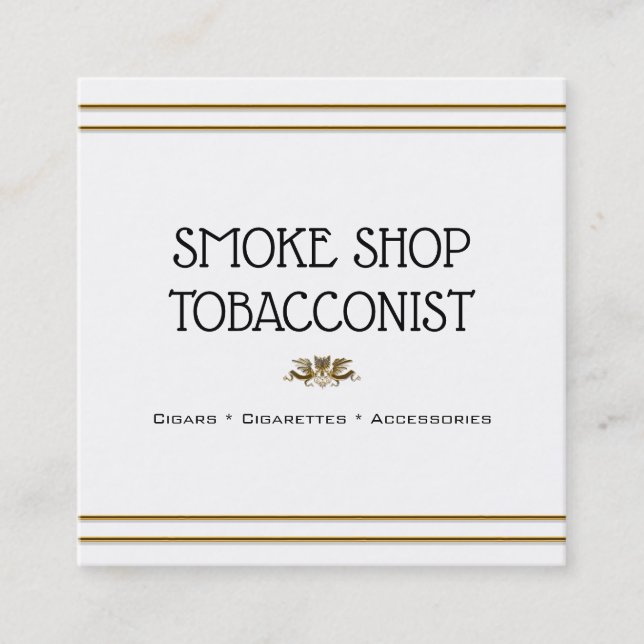 Tarjeta De Visita Cuadrada Tabaco blanco del minimilist del escudo del águila (Anverso)