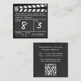 Tarjeta De Visita Cuadrada Tabla de claqueta de cine personalizada