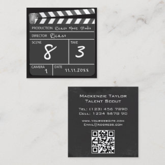 Tarjeta De Visita Cuadrada Tabla de claqueta de cine personalizada