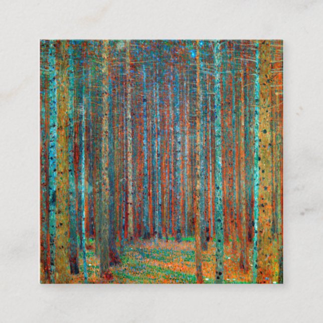 Tarjeta De Visita Cuadrada Tannenwald Gustav Klimt (Anverso)