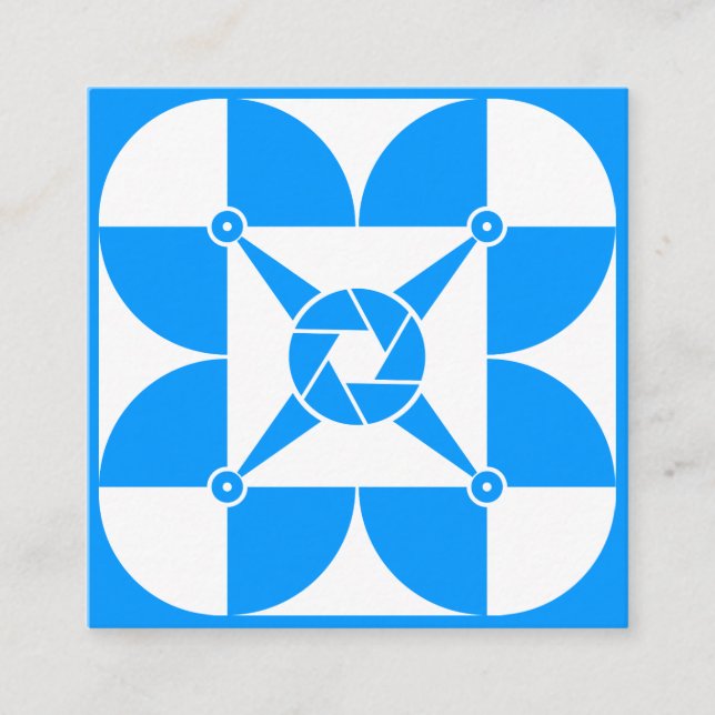 Tarjeta De Visita Cuadrada Tapa artística del dron azul (Anverso)