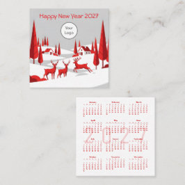 Tarjeta De Visita Cuadrada Tarjeta cuadrada de año nuevo de calendario 2027 p