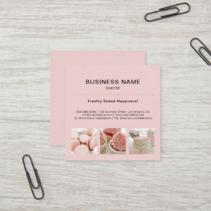 Tarjeta De Visita Cuadrada Tarjeta cuadrada de negocio de panadería minimalis