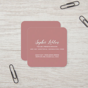 Tarjeta De Visita Cuadrada Tarjeta cuadrada de rosa antiguo elegante con nomb
