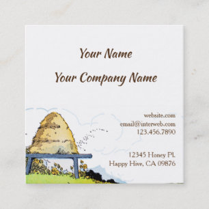 Tarjeta De Visita Cuadrada Tarjeta cuadrada personalizada de abejas melíferas