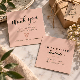 Tarjeta De Visita Cuadrada Tarjeta cuadrada personalizada de agradecimiento p