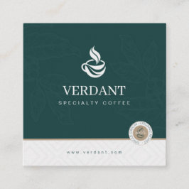 Tarjeta De Visita Cuadrada Tarjeta de Contacto Cuadrada Premium de Cafetería 